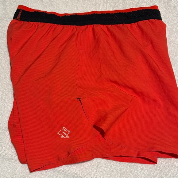 Orange Rabbit Athletic running Shorts with Black Waistband - Picture 6 of 8